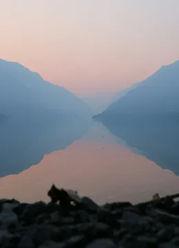 Still Water: A mountain lake at dusk, without a ripple.