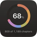The small ring widget: 68%, 809 of 1,189 chapters.
